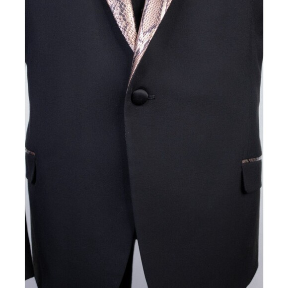 J Ferrar SLIM Tuxedo Blazer Tuxedo Jacket Coat Sz 48R Snake Pattern Two Button - Picture 3 of 13